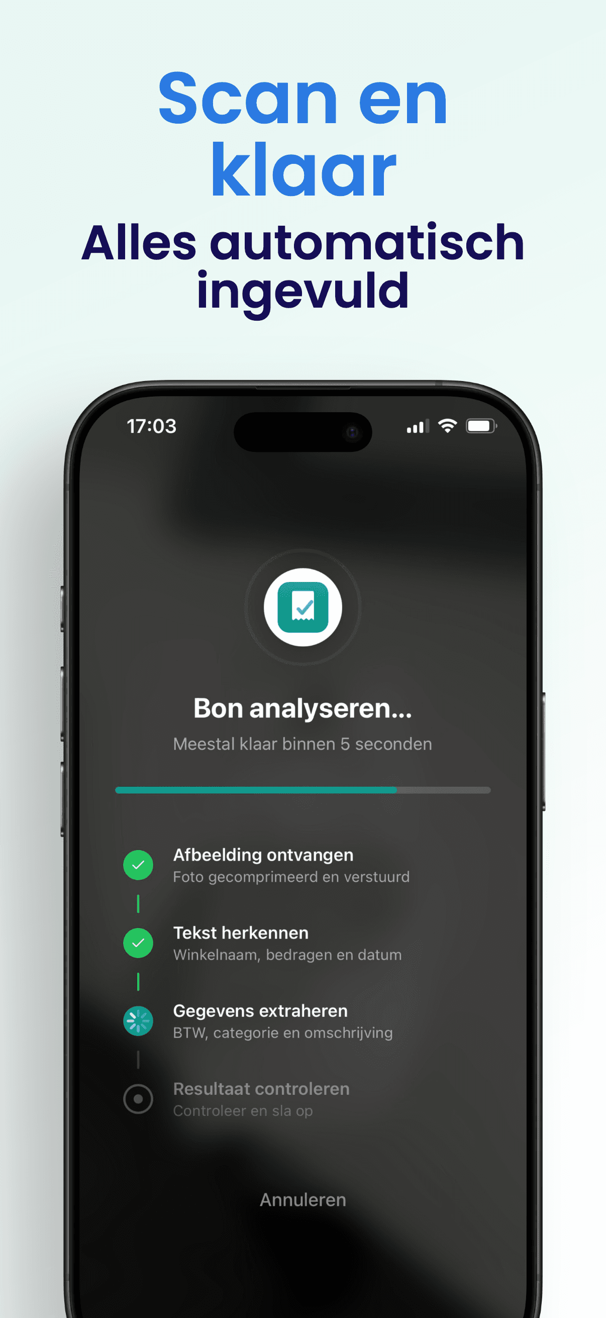 Bonly app - Bon scannen en analyseren met AI